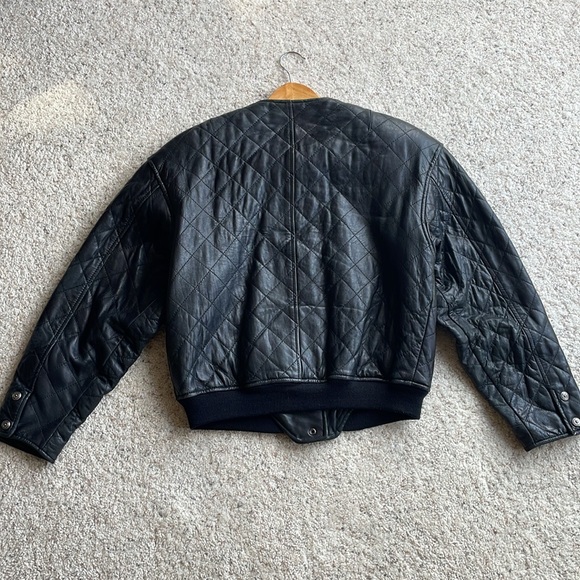 QUILTED LEATHER BOMBER JACKET - Picture 3 of 14